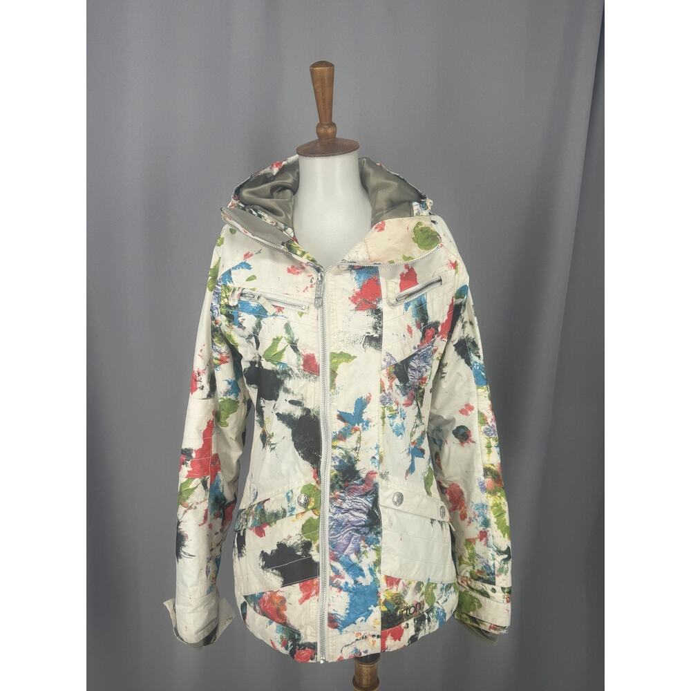 Burton Ski Jacket Womens Small Multicolor Gore Tex Hooded Snowboard Waterproof